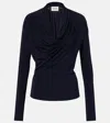 Tove Fina Draped Jersey Top In Black