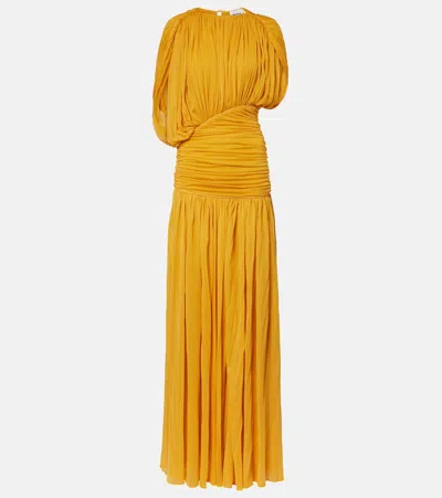 Tove Gai Draped Stretch-jersey Maxi Dress In Yellow