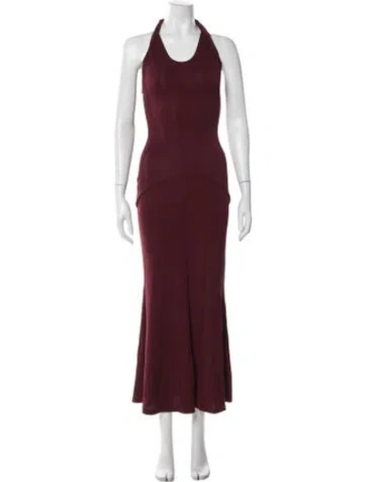 Pre-owned Tove Halterneck Long Dress W/ Tags In Burgundy