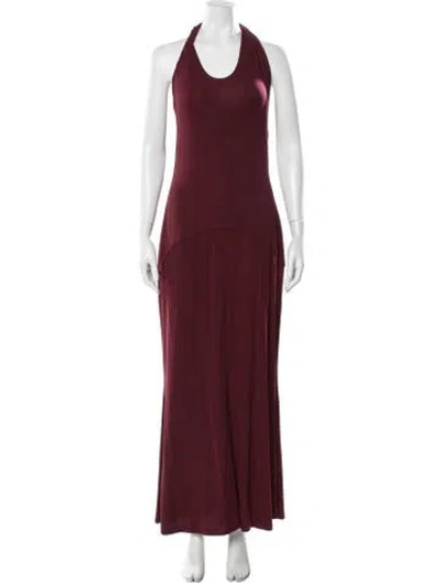 Pre-owned Tove Halterneck Long Dress W/ Tags In Burgundy