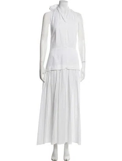 Pre-owned Tove Halterneck Long Dress In White