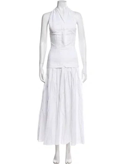 Pre-owned Tove Halterneck Midi Length Dress In White