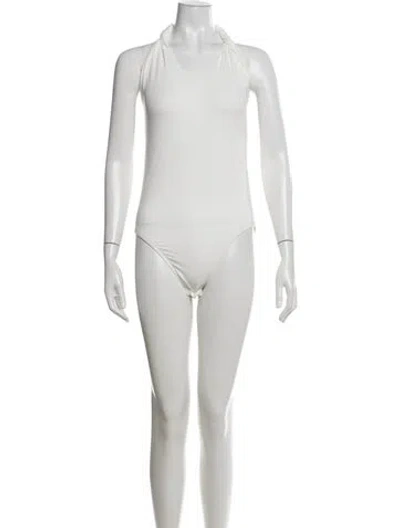 Pre-owned Tove Halterneck Sleeveless Bodysuit In White