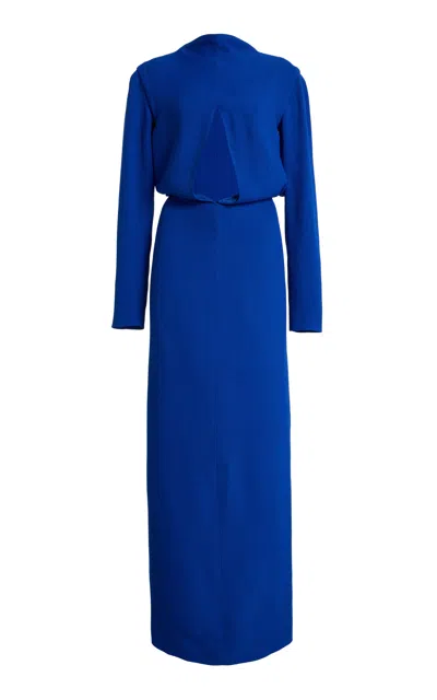 Tove Helena Cutout Crepe-satin Maxi Dress In Blue