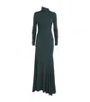Tove Africa Ruched Stretch-jersey Turtleneck Maxi Dress In Blue