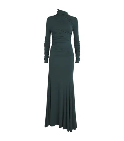 Tove High-neck Africa Maxi Dress In Blue