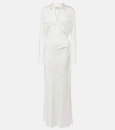 Tove Iana Gathered Jersey Maxi Dress In White
