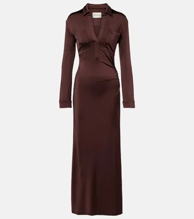 Tove Iana Jersey Shirt Dress In Brown