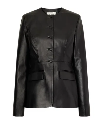 Tove Jed Darted Paneled Leather Jacket In Multi