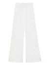 Tove Kaia Paneled Gauze And Voile Straight-leg Pants In Weiss