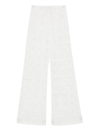 Tove Kaia Paneled Gauze And Voile Straight-leg Pants In White