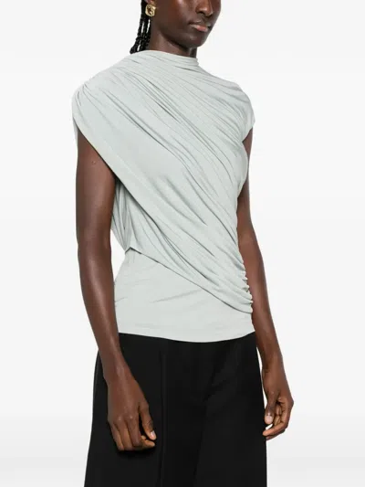 Tove Khari Draped Jersey Top In White