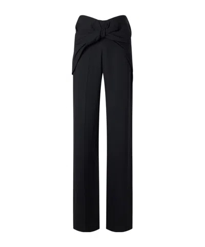 Tove Sonora Knot-detailed Crepe Straight-leg Pants In Black