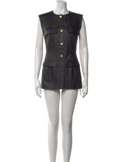 Pre-owned Tove Leather Mini Dress In Black