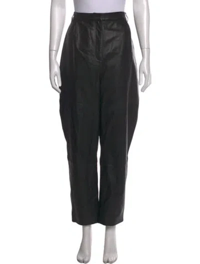 Pre-owned Tove Leather Wide Leg Pants In Black