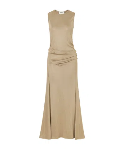 Tove Lelani Jersey Maxi Dress In Neutral