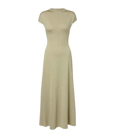 Tove Lenore Knitted Wool And Silk Midi Dress In Brown