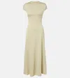 Tove Lenore Knitted Wool And Silk Midi Dress In Neutral