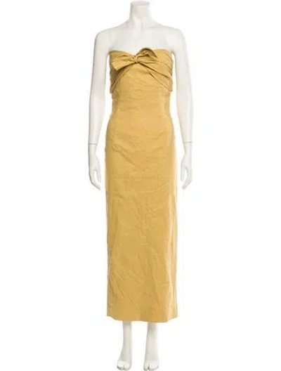 Pre-owned Tove Linen Midi Length Dress In Yellow