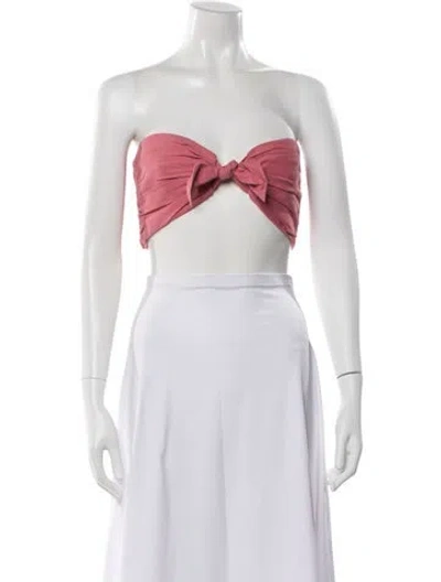 Pre-owned Tove Linen Strapless Crop Top In Pink