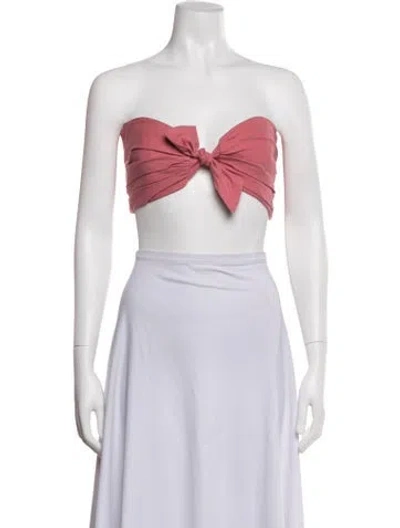 Pre-owned Tove Linen Strapless Crop Top In Pink