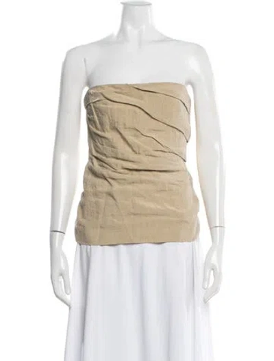 Pre-owned Tove Linen Strapless Top In Neutral