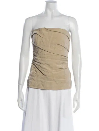 Pre-owned Tove Linen Strapless Top In Neutrals
