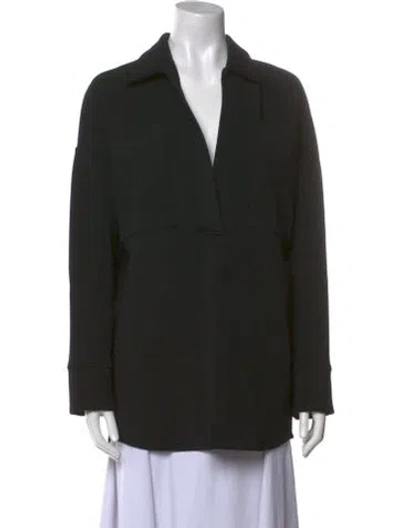 Pre-owned Tove Long Sleeve Button-up Top In Black