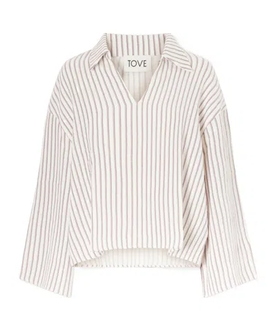 Tove Striped Seersucker Shirt In White
