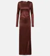 Tove Luella Stretch Viscose Long Dress In Burgund