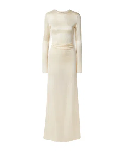 Tove Luella Gathered Stretch-knit Maxi Dress In White