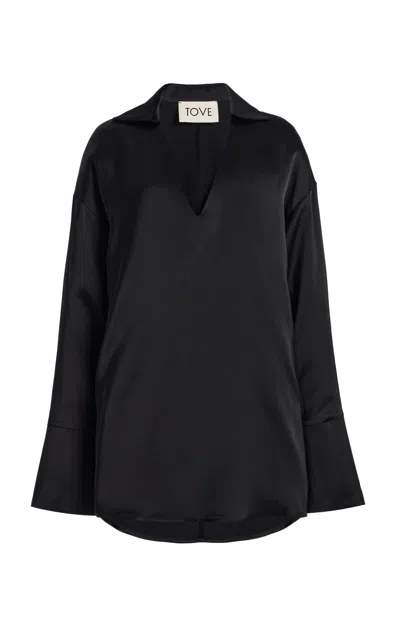 Tove Luisa Satin Top - In Black