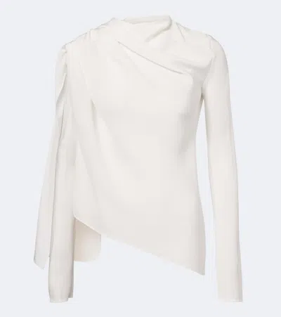 Tove Maevi Draped Caped Silk Top In White