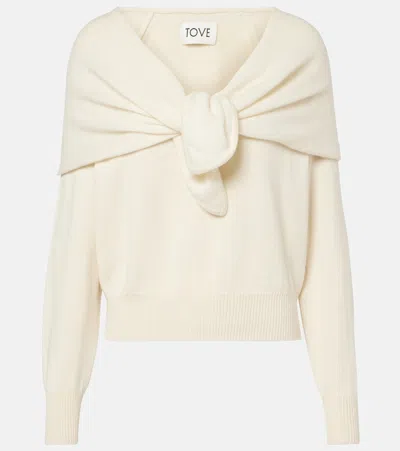 Tove Malia Gathered Cashmere Sweater In Cream