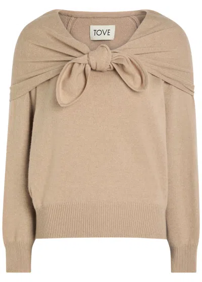 Tove Malia Layered-effect Cashmere Jumper In Brown