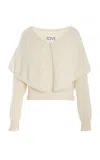 Tove Malia Scarf-detail Knit Cashmere Sweater In Ivory