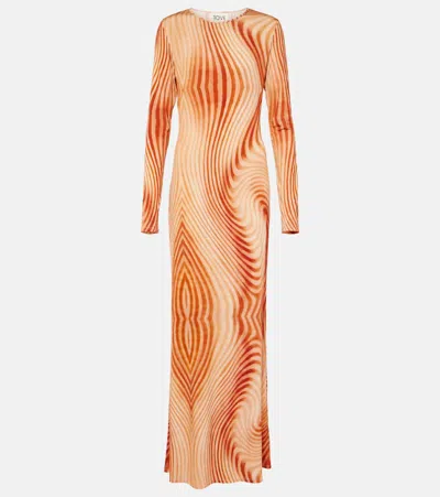 Tove Malloree Printed Jersey Maxi Dress In Orange