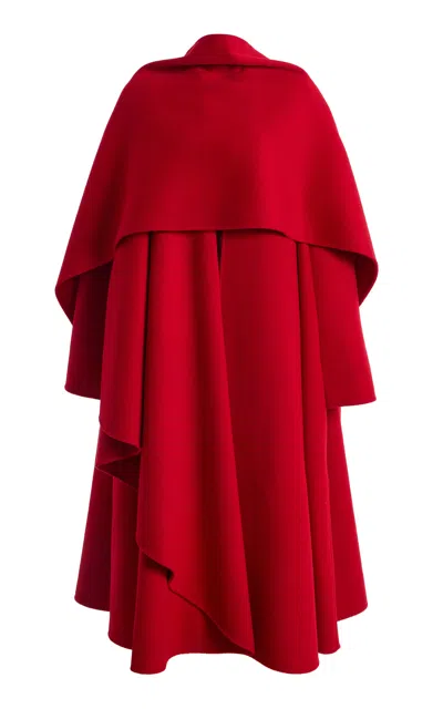 Tove Maxime Wool Scarf Coat In Red