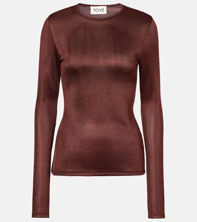 Tove Mayra Knitted Top In Burgundy