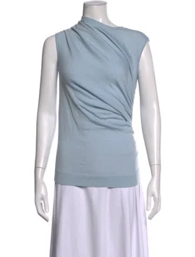 Pre-owned Tove Merino Wool Asymmetrical Top In Blue