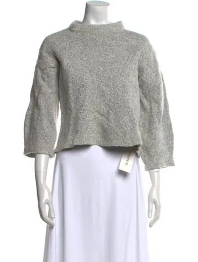 Pre-owned Tove Merino Wool Mock Neck Sweater In Gray