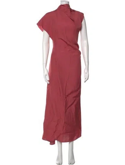 Pre-owned Tove Mock Neck Long Dress In Pink