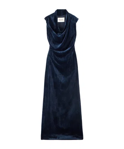 Tove Naeve Ribbed Chenille Maxi Dress In Blue