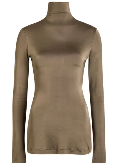 Tove Noor Turtle-neck Jersey Top In Brown