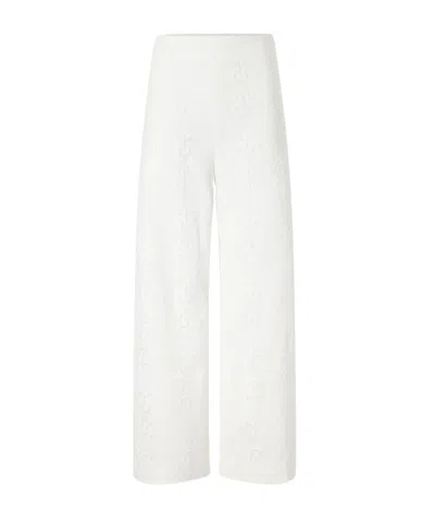 Tove Nynette Floral-embroidered Cotton-blend Wide-leg Pants In Brown