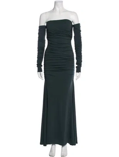 Pre-owned Tove Off-the-shoulder Long Dress In Blue