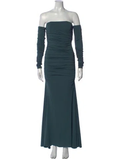 Pre-owned Tove Off-the-shoulder Long Dress In Blue