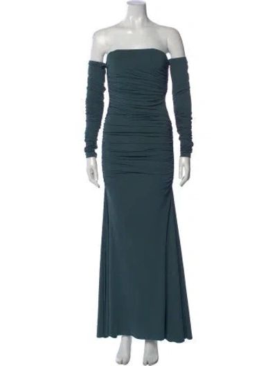 Pre-owned Tove Off-the-shoulder Long Dress In Blue