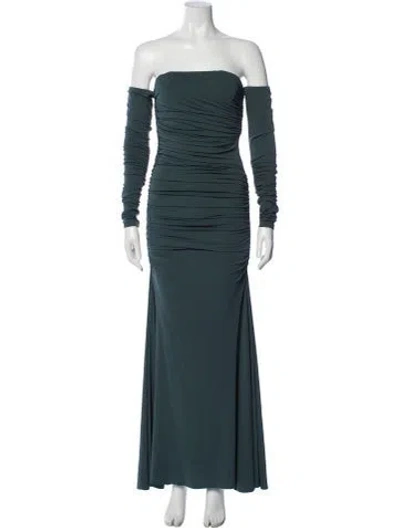 Pre-owned Tove Off-the-shoulder Long Dress In Blue