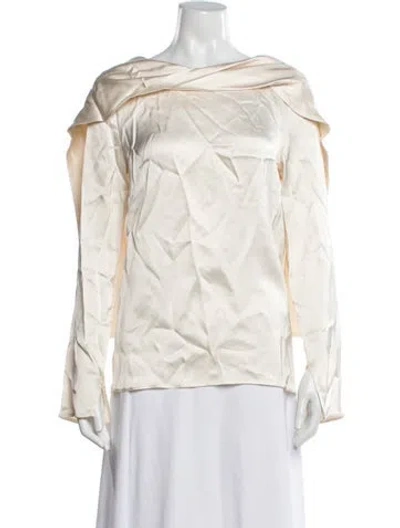 Pre-owned Tove Off-the-shoulder Long Sleeve Top In Neutrals